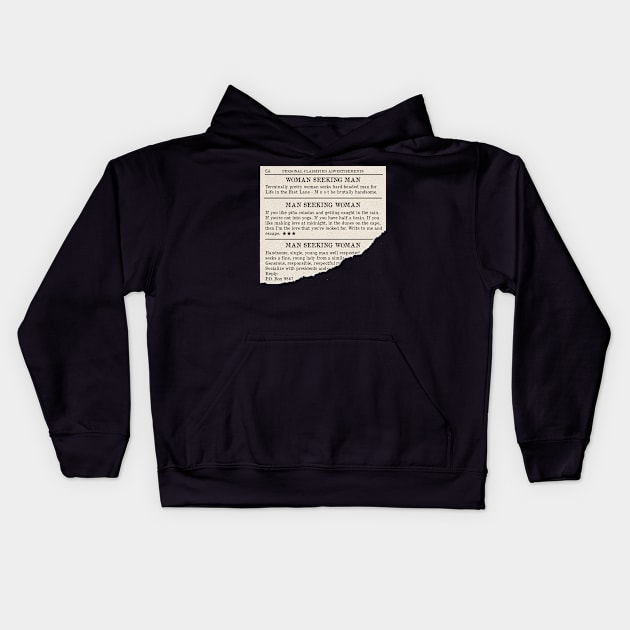 Classified Personal Ads from Song Kids Hoodie by MonkeyKing